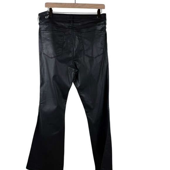 Kut from the Kloth Black Ana Coated High Waist Flare Jeans New Size 12 - Picture 4 of 11